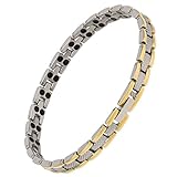 Earth Therapy Beautiful, Duo-Tone Titanium Magnetic Therapy Bracelet, Pain Relief