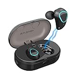 Wireless Earbuds, True Wireless Bluetooth Headphones V5.0 Deep Bass, WorWoder Sports Wireless Earbuds, Sweatproof Earphones Built-in Mic Bluetooth Headset with Charging Box for Cell Phones Running