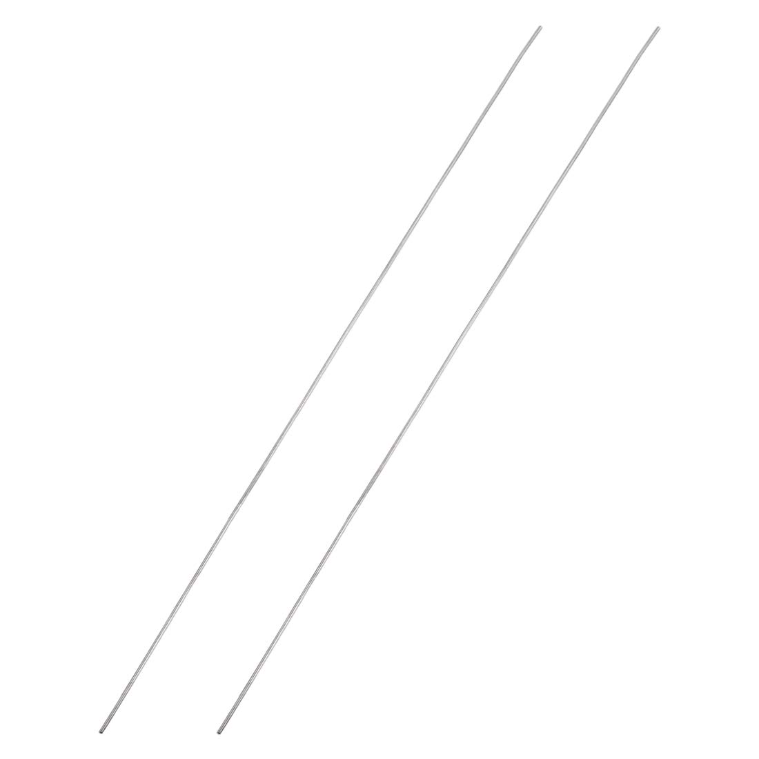 sourcing map 1mm x 300mm 304 Stainless Steel Solid Round Rod for DIY Craft - 2pcs