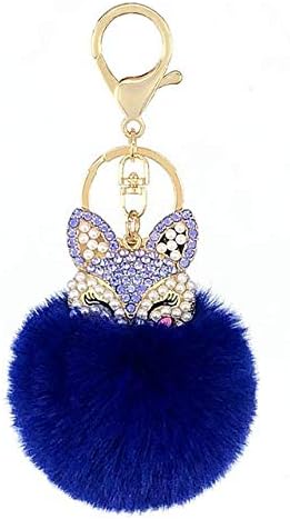 Amazon Co Jp キーホルダ キーホルダーかわいいミニフォックスファーボールキーホルダー手作りふわふわ毛皮pompomのボール象眼細工のラインストーンレディバッグアクセサリーカーキーリングペンダント Color Color 5 ホーム キッチン
