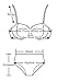 Allezola Women's Mixed Colors Bikini Swimsuit Bathing Suit Swimwear Sexy Push up