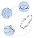 LMCIEZR Women's Simple Sterling Silver Beads Bangle Bracelet Transfer Lucky Beads Bracelet Cuff Bracelet Bangle with Open Design