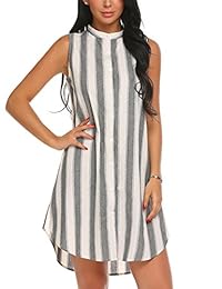 Ekouaer Ropa de dormir Camisón informal sin mangas para mujer Camisa de dormir ligera Loungewear S-XXL