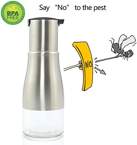 Olive Dispenser Oil Bottle, Air Controlled - Convenient for Pouring. Best Cookin Vinegar Sauce Storage Cruet Liquid Container for Kitchen Use or BBQ. Made of Food Grade Glass, PP (Black)