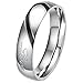 Men Women Ring, GerTong His and Hers Stainless Steel Heart Shape Real Love Promise Ring Wedding Band (Mens Ring Size 10)