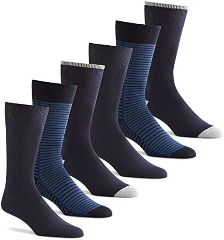 TCS Men's Premium Comfort Dress Socks with Bamboo Rayon (6 Pair Pack) - Navy, Men's Shoe Size 6-12 (US)
