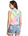 Romwe Women's Summer Sleeveless Tie Dye Hooded Crop Top Yellow one Size