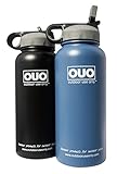 Outdoor Use Only's 32oz. Stainless Steel, Double Wall Vacuum Insulated, Wide Mouth with Straw Water Bottle - Cold for 24 hrs, Hot for 12 hrs.