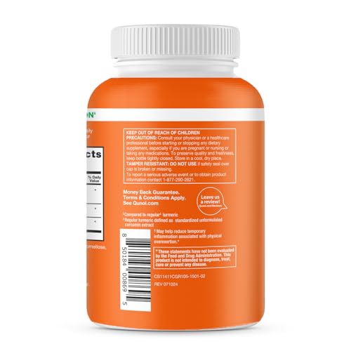 QUNOL TURMERIC CURCUMIN WITH BLACK PEPPER & GINGER, 2400MG TURMERIC EXTRACT WITH 95% CURCUMINOIDS, EXTRA STRENGTH SUPPLEMENT, ENHANCED ABSORPTION, JOINT SUPPORT SUPPLEMENT, 105 COUNT
