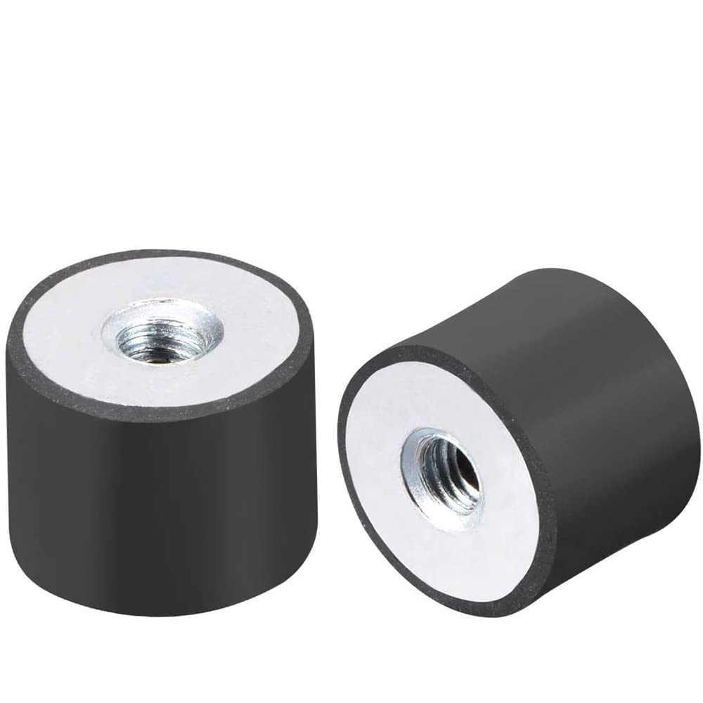 CENPEK 4pcs 30 x 30mm M8 Thread Female Rubber Mounts,Vibration Isolators, Replaces Anti Vibration Pads Flat Silentblock Base Block