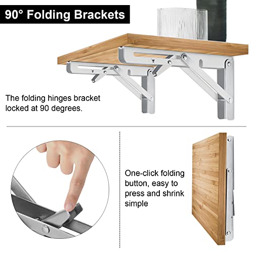 Folding Shelf Bracket 20 inch, Space Saving DIY Brackets, Heavy Duty