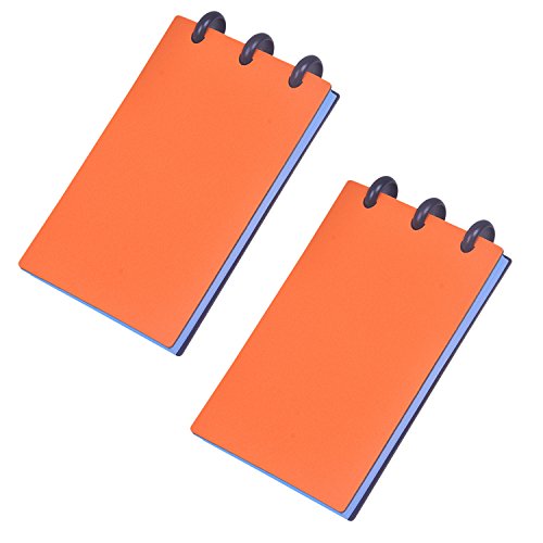 Rancco Bound Spiral Memo Book, 2 pcs Hard Cover Pocket Mini Notebook Tactical Notepad, 12x8 cm