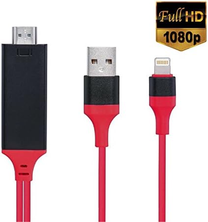 GadgetBay Lightning to HDMI Adapter Cable,GadgetBay Lightning Digital AV to HDMI 1080P Cable for iPhone,iPad,iPod Models(Plug and Play)