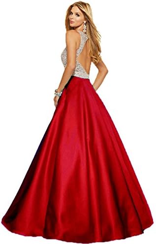 Women's Sparkly Crystal Beading Prom Dresses Long 2017 Sexy Open Back Party Ball Gown Scoop Bridesmaid Dresses XYB111