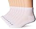 MediPEDS Quarter Socks with Non-Binding Top and Cushion, Multipairs, White (8-Pairs), Shoe Size: Men's 6-9 Women's 6-10