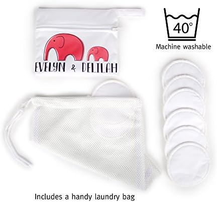 8 Reusable Bamboo Nursing Pads And Washable Laundry And Carry Bag Super Soft Organic