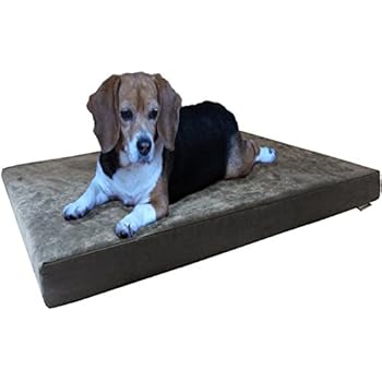 Dogbed4less Cooling Memory Foam Dog Bed for Medium Dogs with Washable Cover, Waterproof Liner and Extra External Pet Bed Case 37X27X4 Inch, Grey