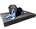 dogbed4less Orthopedic Gel Memory Foam Dog Bed with Microsuede Gray Cover, Waterproof Liner and Extra Replacement Pet Bed Case, Large 41X27X4 Inch