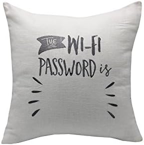 YugTex Pillowcases Embroidered WiFi Password PillowCover, Home Decor, Engagement Present, Housewarming Gift, Cushion Cover, Throw Pillow, Guest room decor, Christmas Gifts.
