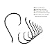 YOGAYET Offset Fishing Hooks Octopus Circle Hooks Extra Sharp Black High Carbon Steel for Saltwater Boat Fishing 1/0-10/0 50 Pcs(3/0)