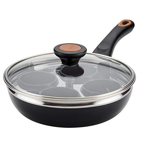 Farberware Glide Copper Ceramic Nonstick Covered Egg Poacher, 8-Inch, Black - 10654