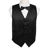DGEE.01 Italy Series Plain Microfiber Fashion Vest Matching Bow Tie By Dan Smith