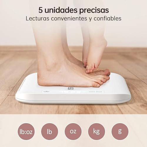 MUJA Báscula Digital Multifuncional, Apta para Niño, Adultos, y Mascotas como Perros y Gatos, Báscula Hasta 150 KG con Función de Retención