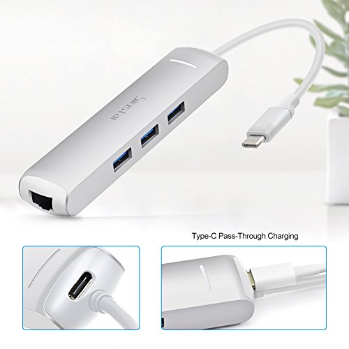 image for Sinstar 6 in 1 Multi-Port Type C Adapter USB-C Pro Hub with HDMI 4K@30