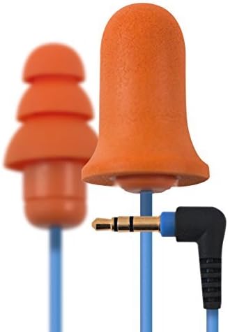 Plugfones Contractor Orange New and Improved Line Ear Plug Earbuds Headphones with Silicone and Foam by Plugfones