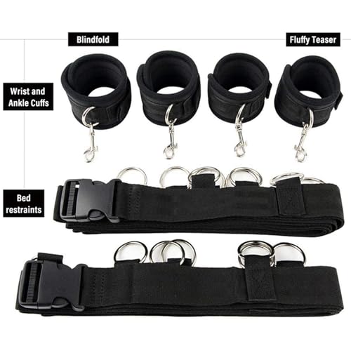 Handcuff Restraint Kit Sex Bed Ties Restraints King Bed with Adjustable Straps photo 6