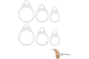 DeaHea 6 Pack Hearing Aid Clip Loops Rubber Holster O-Ring Retention Tails Holder Retainer for Hearing Aid Clips Lanyard Anti
