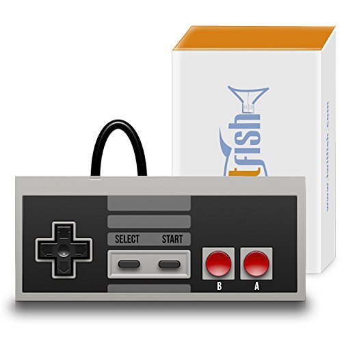 NES Classic Edition Controller - TwitFish Retro GamePad (Old-Skool Grey), 1.8M / 6FT Classic Wired Game Controller for use with NES Classic Edition 2016