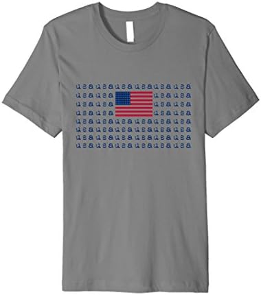 Mens Patriotic Memorial Day 4th of July Veterans tshirt USA flag Medium Slate