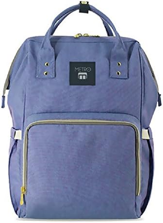 Baby Diaper Backpack with Stroller Straps (Upgraded Version) - Insulated Pockets,Waterproof, Large Capacity Nappy Bag (Purple)