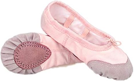 cici shoes Ballet Shoes Pink Point Ballet Shoes for Girls and Women with Ribbon and Toe Pads