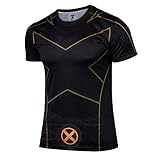 Topway Men's Short Sleeve Crewneck Compression Super Heroes T-shirt Wicking Tee
