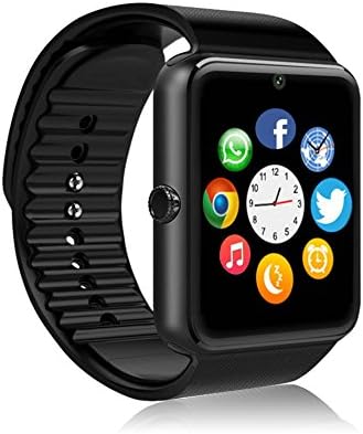 FHDCAM Smart Watch Compatible for iPhone 5s/6/6s/7/7s and Android 4.3 Above, Anti Lost and Pedometer Fitness Tracker (Partial Functions) Black