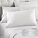 Danjor Linens Bed Sheet Set Full Size for Teens, Hotel Premium Sheets with 4 Pillowcases, Lightweight Brushed Microfiber Deep Pockets, Breathable Cooling 6 Piece Bedding Sets, White