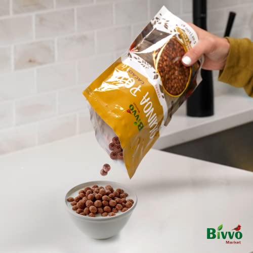 Bivvo Market Quinoa Puffs Cocoa Flavor Vegan Puffed Quinoa, Perfect