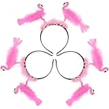 Ratatoys Flamingo Headbands (3-Pack) Pink Feather Costume Party Supplies for Girls, Teens, Women | Classroom, Birthday, Event, or Bachelorette Favors | Fun, Colorful, Reusable