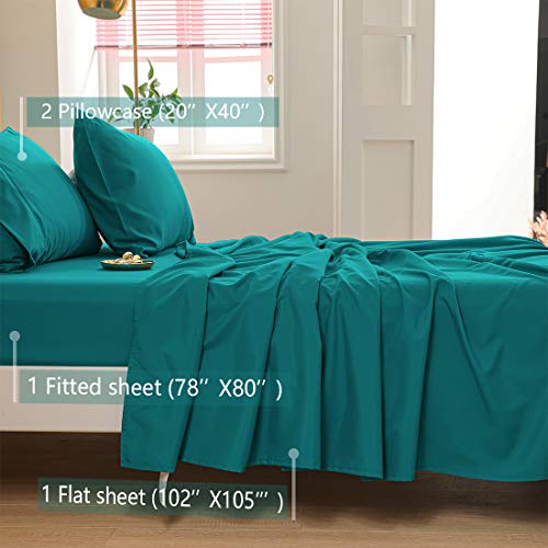 Newspin Bed Sheets Set, 1800 Series Soft Sheets Thicken Durable Double