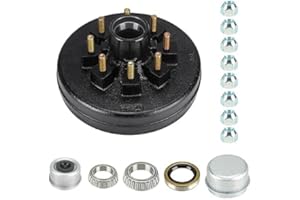 Youxmoto Trailer Brake Drum Kit 8-Hole 6.5" Bolt Circle, Replaces 12" X 2" Trailer Brakes Drum Assembly, for 7,000 lb. Axle, Fits 12 inch Trailer Brake Drum…