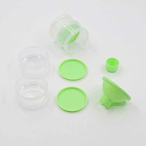 HEART SPEAKER Travel Kids Baby Feeding 4 Layers Milk Powder Dispenser Bottle Storage Container (Green)