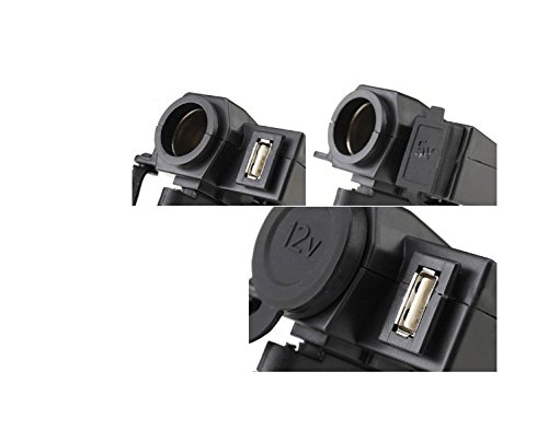 image for Jqworkland Black 5v 2.1a Usb Phone 12v Motorcycle Handlebar Handle Bar