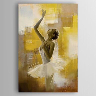Hand-Painted Impression Dancer Oil Painting With Stretcher For Home Decoration Ready to Hang , include inner frame , 24" x 36"