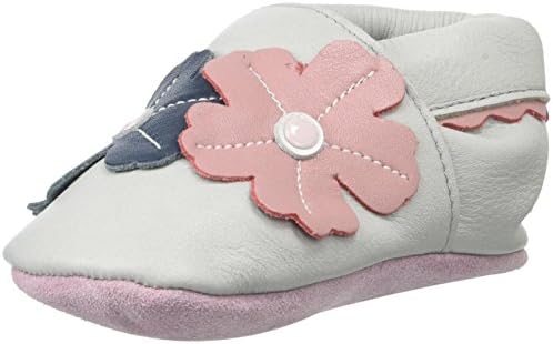 ShooShoos Girls' Primrose-K, Pale Gray/Navy/Pink, Medium (3-4 M US Infant)