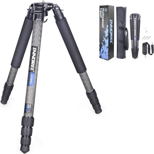 INNOREL NT364C Carbon Fiber Bowl Tripod, 160cm/63in, Twist Lock Professional Heavy Duty, Ultra Stable Max Tube 36mm, Max Load 25kg/55lb, with Stainless Spikes/Tripod Bag