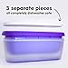 Set of 2, Ice Cream Containers for Homemade Ice Cream - 1.5 Quart Each, Reusable Freezer Storage Containers - Purple