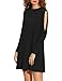 Leadingstar Women Cold Shoulder Long Sleeve Round Neck Loose Tunic T-shirt Dress