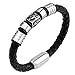 Cool Men Magnetic Buckle Genuine Leather Bracelet Stainless Steel Masonic Bracelets Men Jewelry